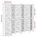 VidaXL Parawan pokojowy, 6-panelowy, czarny, lite drewno paulowni