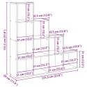 VidaXL Regał przegroda, 4 poziomy, czarny, 131,5x29x131,5 cm