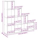 VidaXL Regał przegroda, 4 poziomy, stare drewno, 131,5x29x131,5 cm