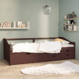 3-osobowa sofa/łóżko z szufladami, ciemnobrązowa, 90 x 200 cm