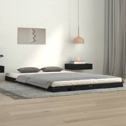 Rama łóżka, czarna, 120 x 200 cm, lite drewno sosnowe