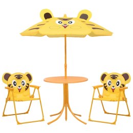 3-cz. dziecięcy zestaw mebli do ogrodu, z parasolem, żółty