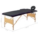 Składany drewniany stół do masażu 2-strefowy, czarny