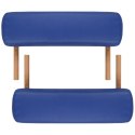 Składany stół do masażu z drewnianą ramą, 2 strefy, niebieski