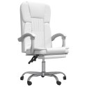 Rozkładany fotel biurowy, biały, sztuczna skóra