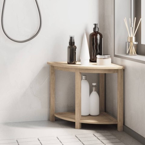 Narożna ławka łazienkowa, 50x40x45 cm, lite drewno tekowe
