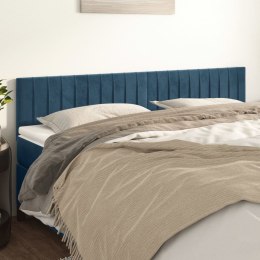 Zagłówki do łóżka, 2 szt, ciemnoniebieski, 80x5x78/88cm aksamit