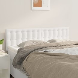 Zagłówki do łóżka, 2 szt, białe, 72x5x78/88 cm, sztuczna skóra