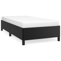 Rama łóżka, czarna, 100x200 cm, obite sztuczną skórą