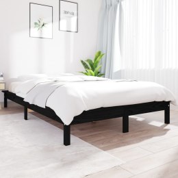 Rama łóżka, czarna, 120x190 cm, lite drewno sosnowe