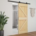 Drzwi przesuwne z osprzętem, 100x210 cm, lite drewno sosnowe