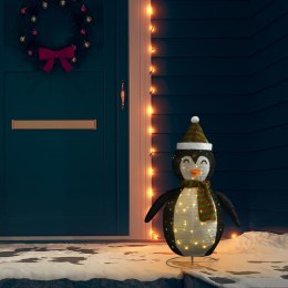 Dekoracja świąteczna, pingwin z LED, luksusowa tkanina, 90 cm