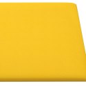 Panele ścienne, 12 szt., żółte, 90x15 cm, aksamit, 1,62 m²