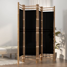 Składany parawan 4-panelowy, 160 cm, bambus i płótno