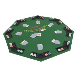 Składany blat do pokera dla 8 graczy, ośmiokątny, zielony