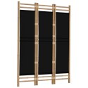 Składany parawan 3-panelowy, 120 cm, bambus i płótno