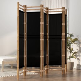 Składany parawan 5-panelowy, 200 cm, bambus i płótno