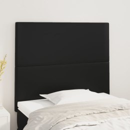 Zagłówki do łóżka, 2 szt., czarny, 80x5x78/88cm, sztuczna skóra