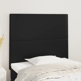 Zagłówki do łóżka, 2 szt., czarny, 90x5x78/88cm, sztuczna skóra