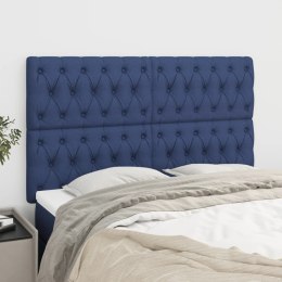 Zagłówki do łóżka, 4 szt., niebieskie, 80x7x78/88 cm, tkanina