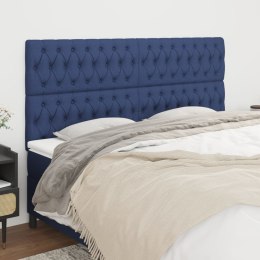 Zagłówki do łóżka, 4 szt., niebieskie, 90x7x78/88 cm, tkanina