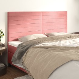 Zagłówki do łóżka, 4 szt., różowy, 100x5x78/88 cm, aksamitny