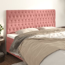 Zagłówki do łóżka, 4 szt., różowy, 100x7x78/88 cm, aksamit