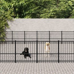 Kojec dla psa na zewnątrz, stalowy, 56,45 m²