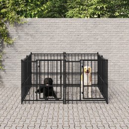 Kojec zewnętrzny dla psa, stalowy, 3,75 m²