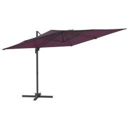 Wiszący parasol z LED, bordowy, 400x300 cm