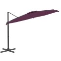 Wiszący parasol z LED, bordowy, 400x300 cm