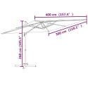 Wiszący parasol z LED, lazurowy, 400x300 cm