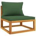 3-cz. ogrodowy zestaw wypoczynkowy, zielone poduszki, drewno